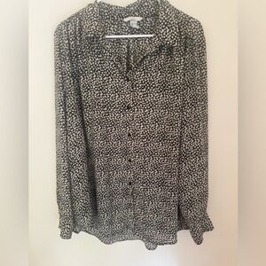 H&M‎ Black and White Floral Button Down Shirt